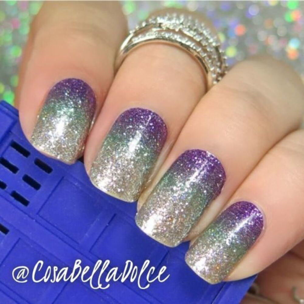 Color Street | Pacific Waters - a glittery silver, green and purple gradient